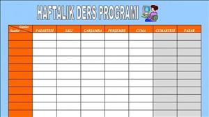 Haftalık Ders Programı